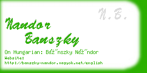 nandor banszky business card